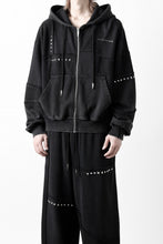 画像をギャラリービューアに読み込む, Feng Chen Wang PANELLED FULL ZIP HOODIE (BLACK)