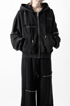 画像をギャラリービューアに読み込む, Feng Chen Wang PANELLED FULL ZIP HOODIE (BLACK)