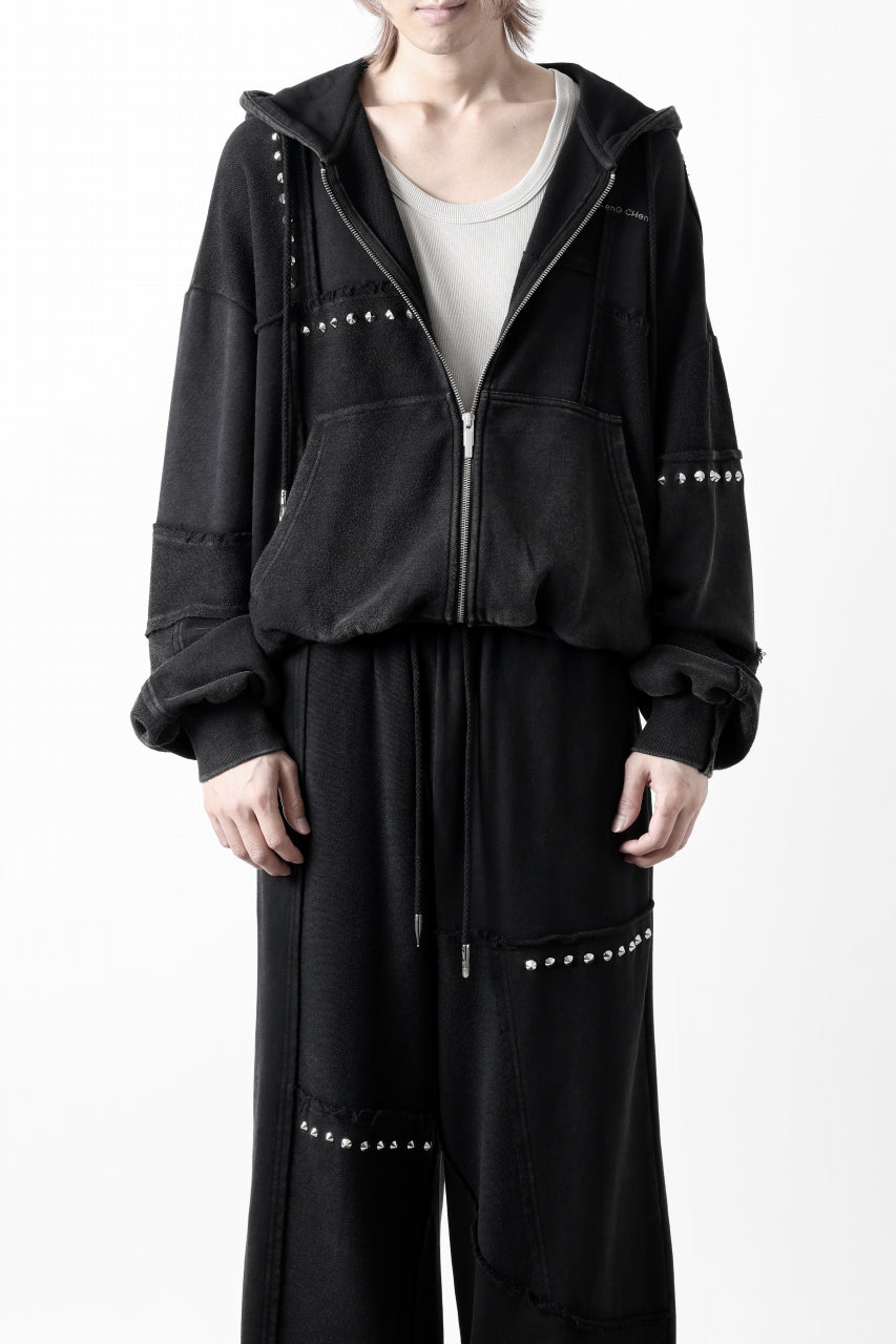 Feng Chen Wang PANELLED FULL ZIP HOODIE (BLACK)