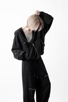 画像をギャラリービューアに読み込む, Feng Chen Wang PANELLED FULL ZIP HOODIE (BLACK)