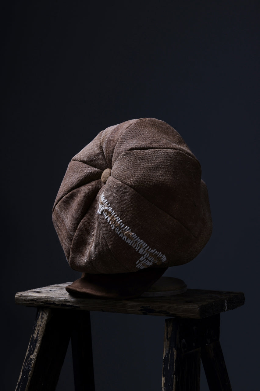 ierib Casquette Cap / Vintage SAKABUKURO x Lamb Suede Leather (BROWN #B)