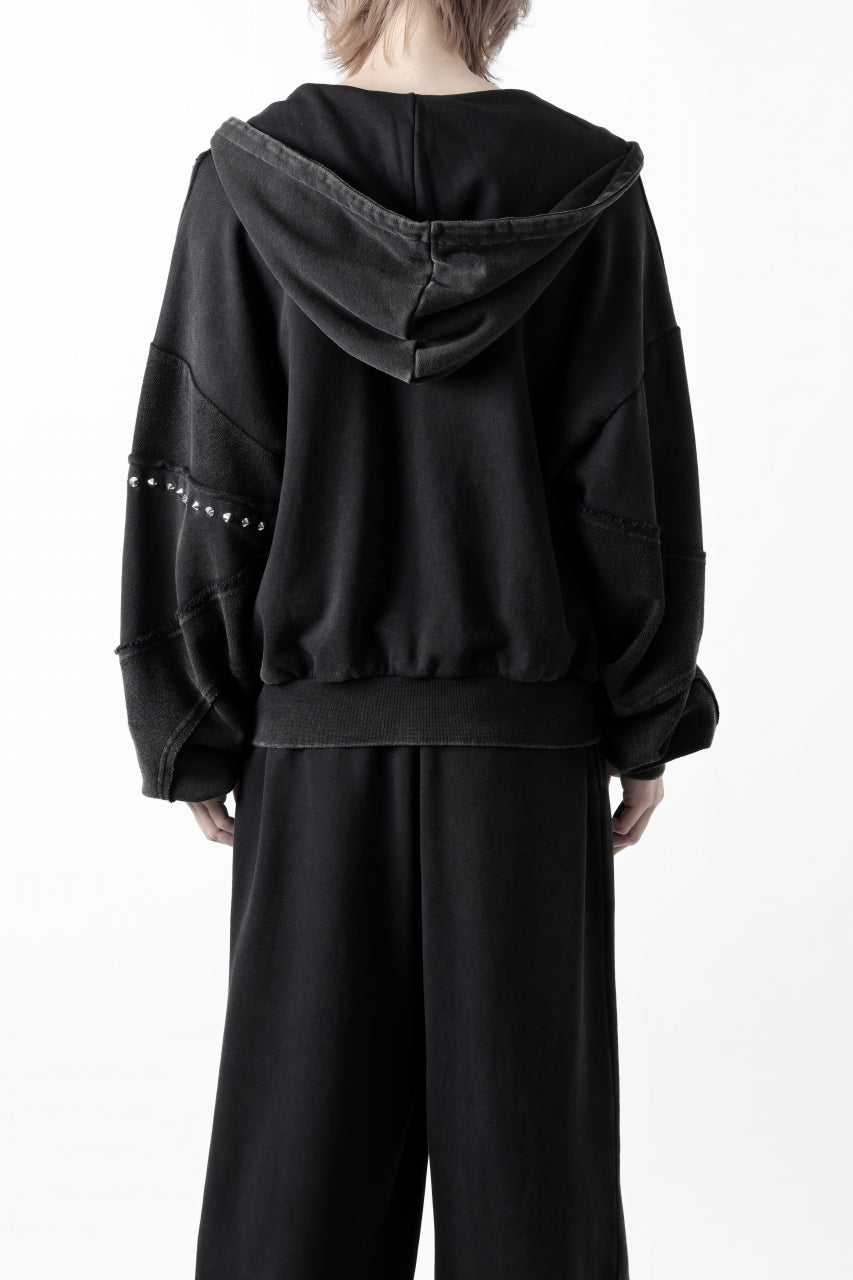 画像をギャラリービューアに読み込む, Feng Chen Wang PANELLED FULL ZIP HOODIE (BLACK)