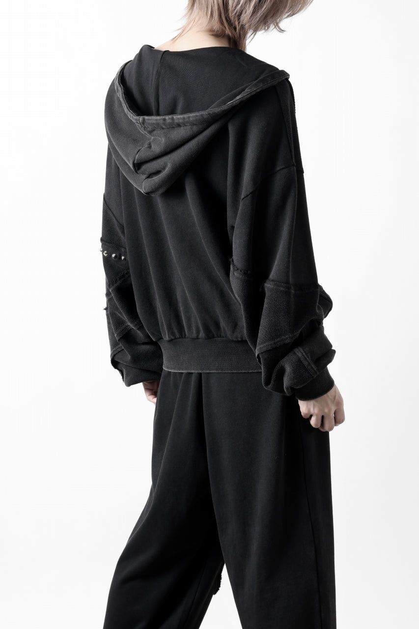 Feng Chen Wang PANELLED FULL ZIP HOODIE (BLACK)