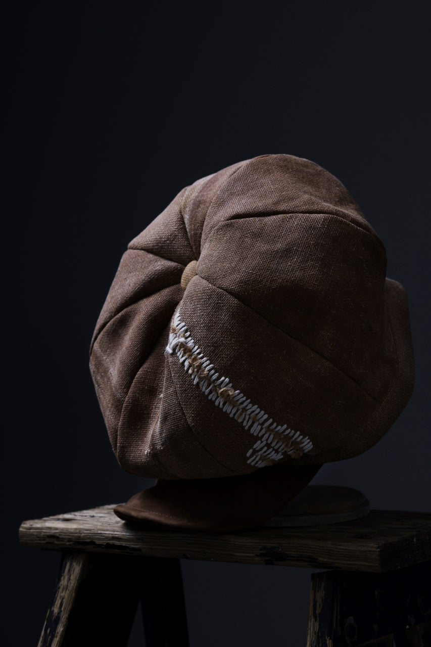 ierib Casquette Cap / Vintage SAKABUKURO x Lamb Suede Leather (BROWN #B)