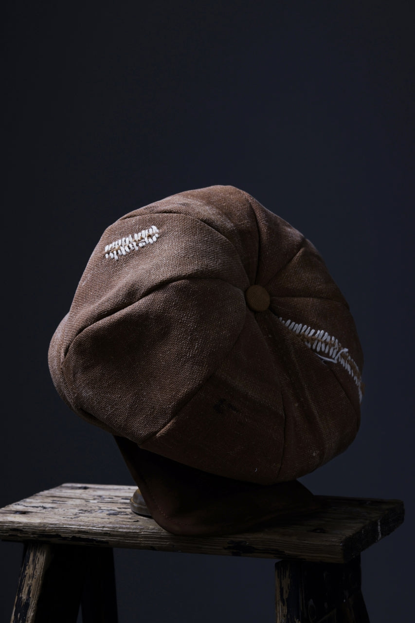 ierib Casquette Cap / Vintage SAKABUKURO x Lamb Suede Leather (BROWN #B)