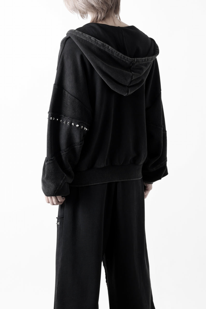 画像をギャラリービューアに読み込む, Feng Chen Wang PANELLED FULL ZIP HOODIE (BLACK)