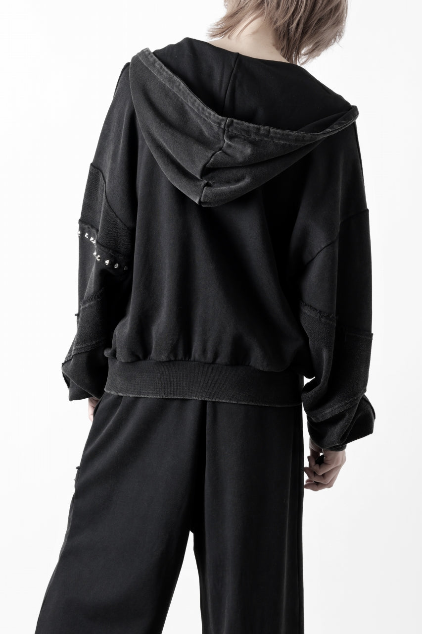 画像をギャラリービューアに読み込む, Feng Chen Wang PANELLED FULL ZIP HOODIE (BLACK)