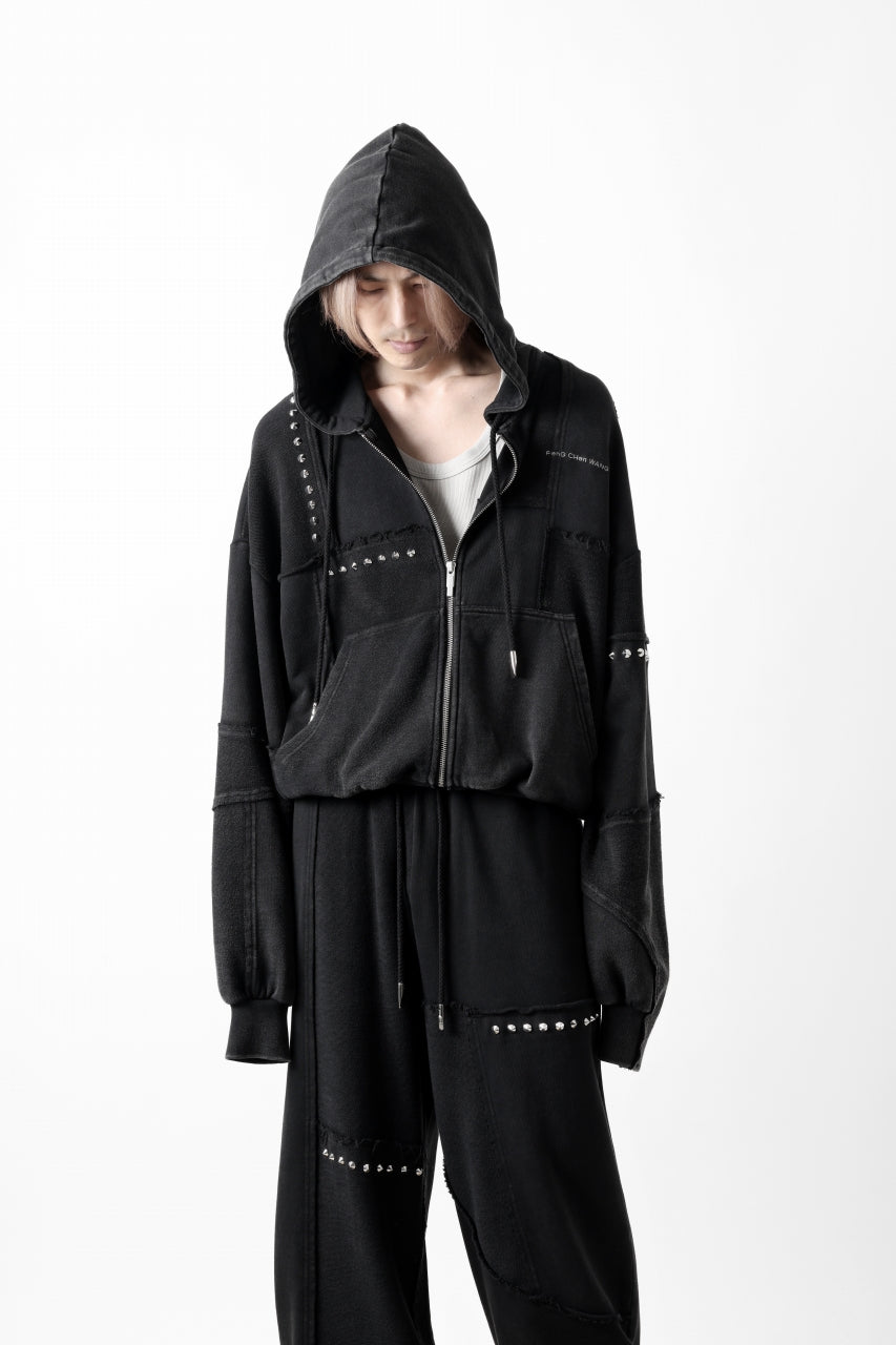 Feng Chen Wang PANELLED FULL ZIP HOODIE (BLACK)