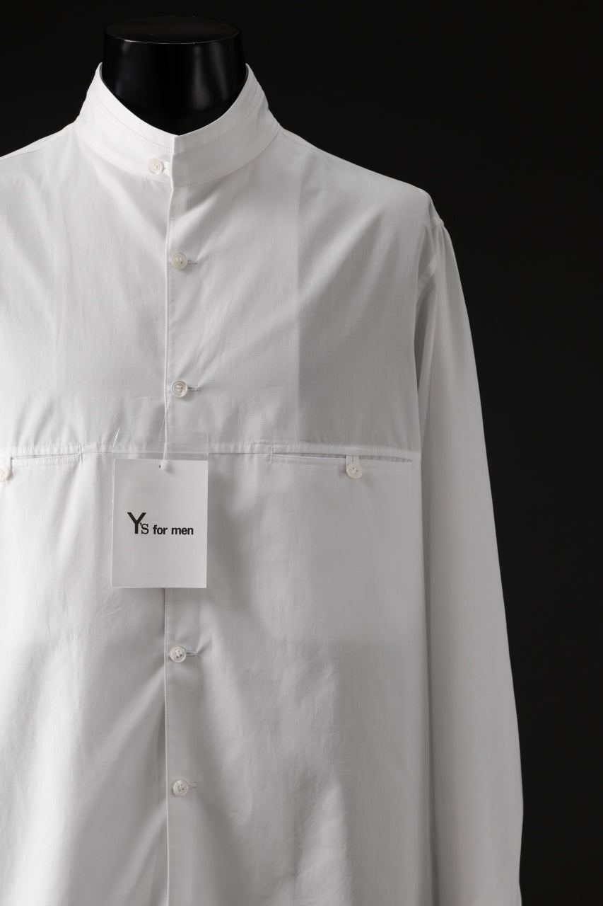 Y's for men CHEST SWITCHING POCKETS BLOUSE / 100/2 BROAD COTTON (WHITE)