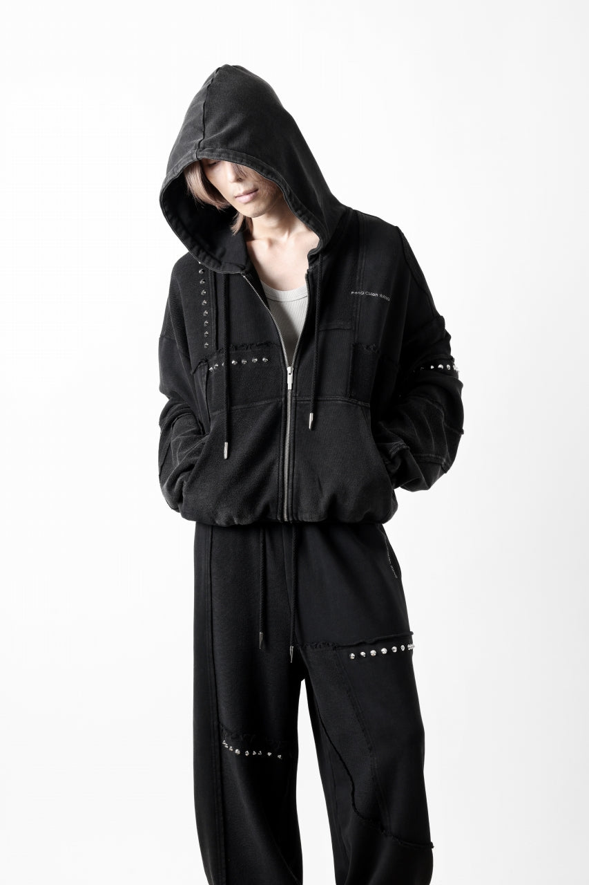 Feng Chen Wang PANELLED FULL ZIP HOODIE (BLACK)