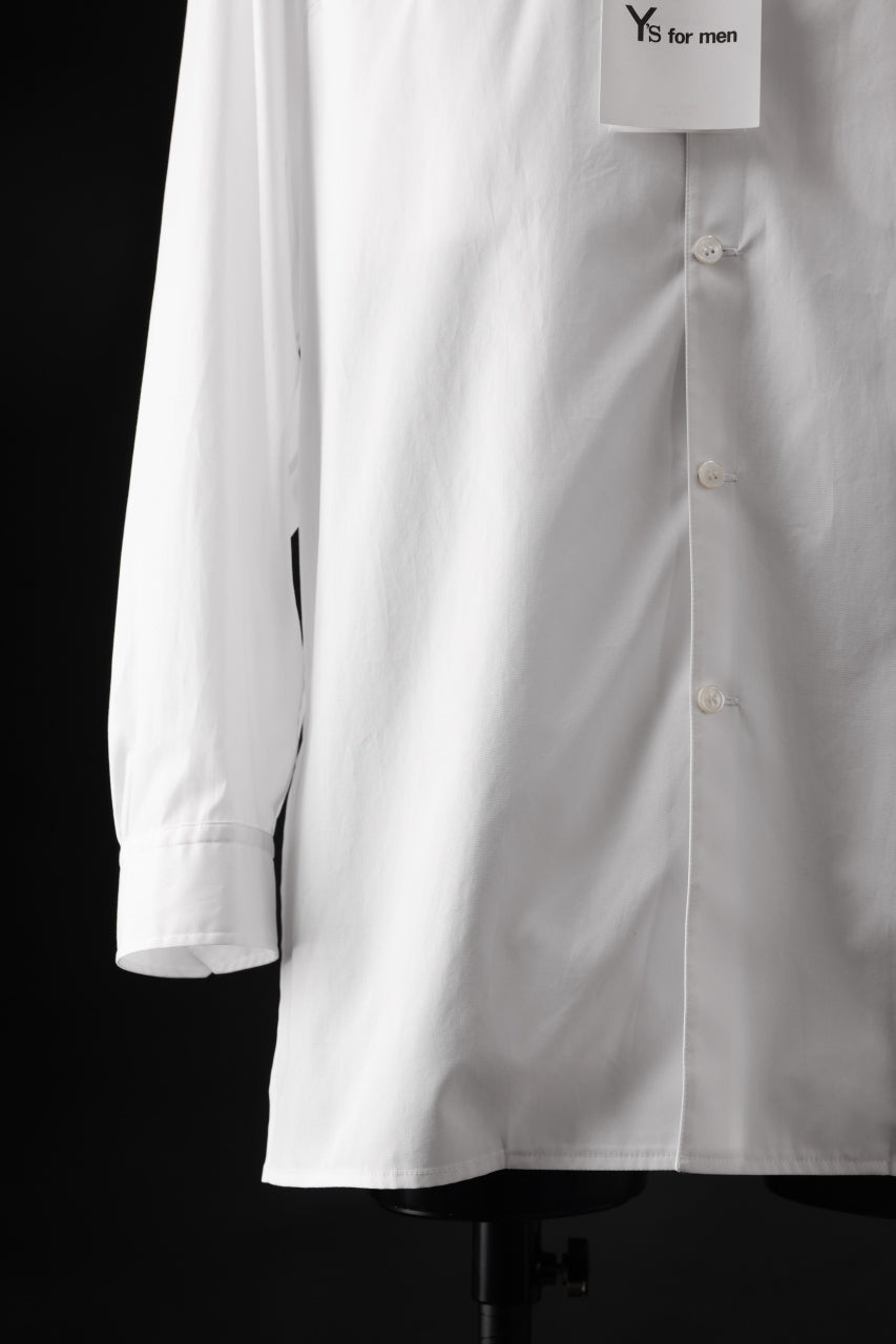 Y's for men CROSSED CHEST POCKET SHIRT / COTTON BROAD (WHITE)