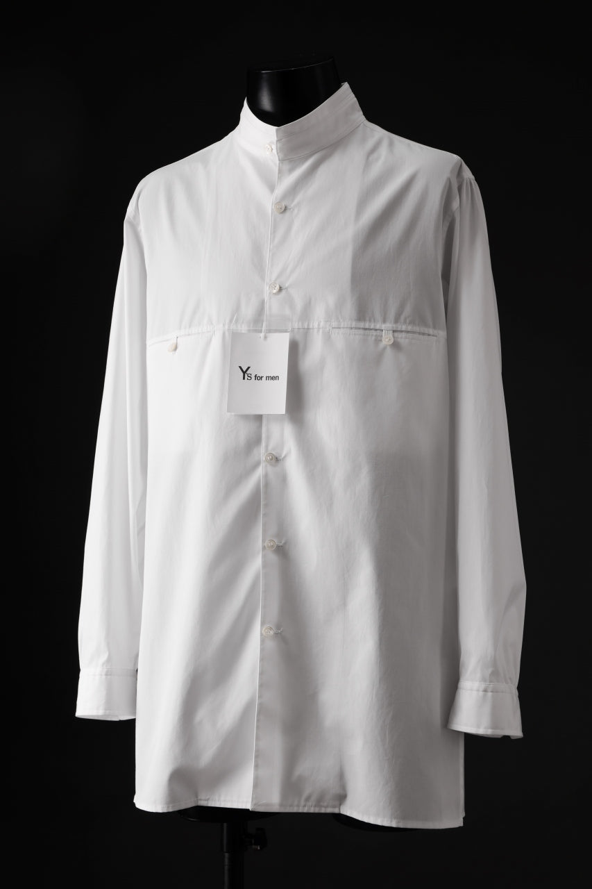 Y's for men CHEST SWITCHING POCKETS BLOUSE / 100/2 BROAD COTTON (WHITE)