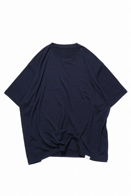CAPERTICA RELAX FIT S/S TEE / SUPER 120s WASHABLE WOOL JERSEY (NAVY)