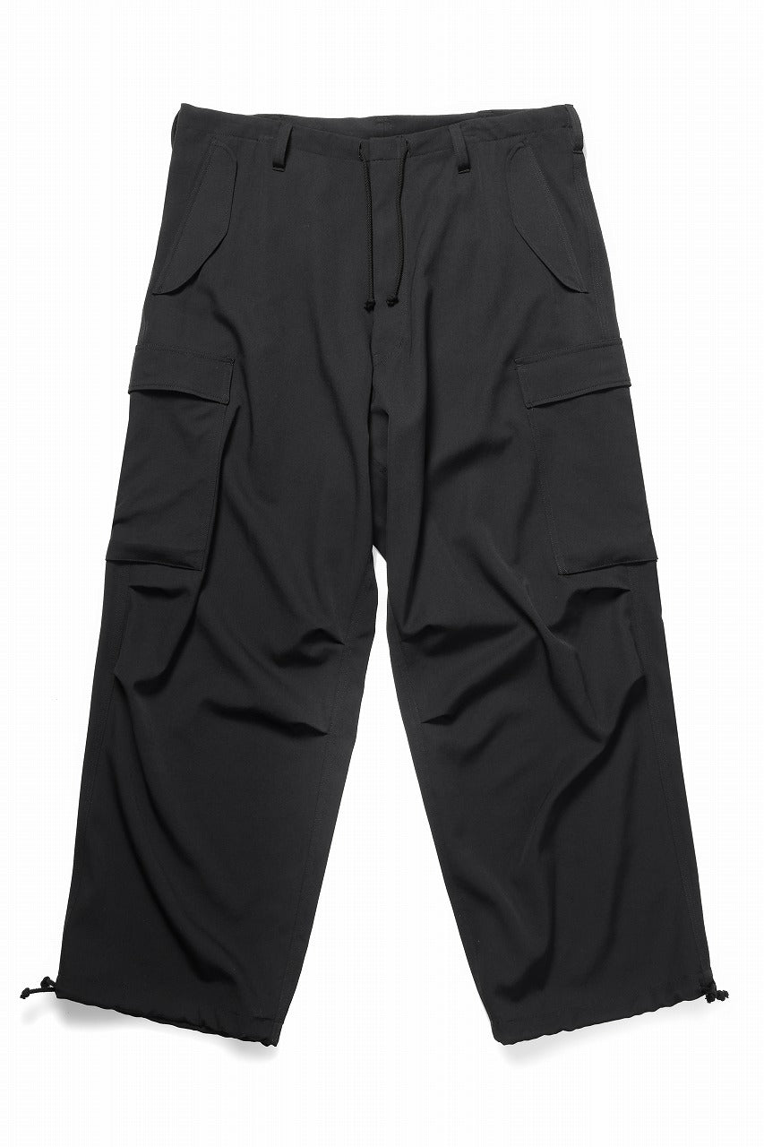 Y's for men SIDE TRIPLE STITCH CARGO PANTS / WRINKLED WOOL