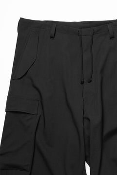 画像をギャラリービューアに読み込む, Y&#39;s for men SIDE TRIPLE STITCH CARGO PANTS / WRINKLED WOOL GABARDINE (BLACK)