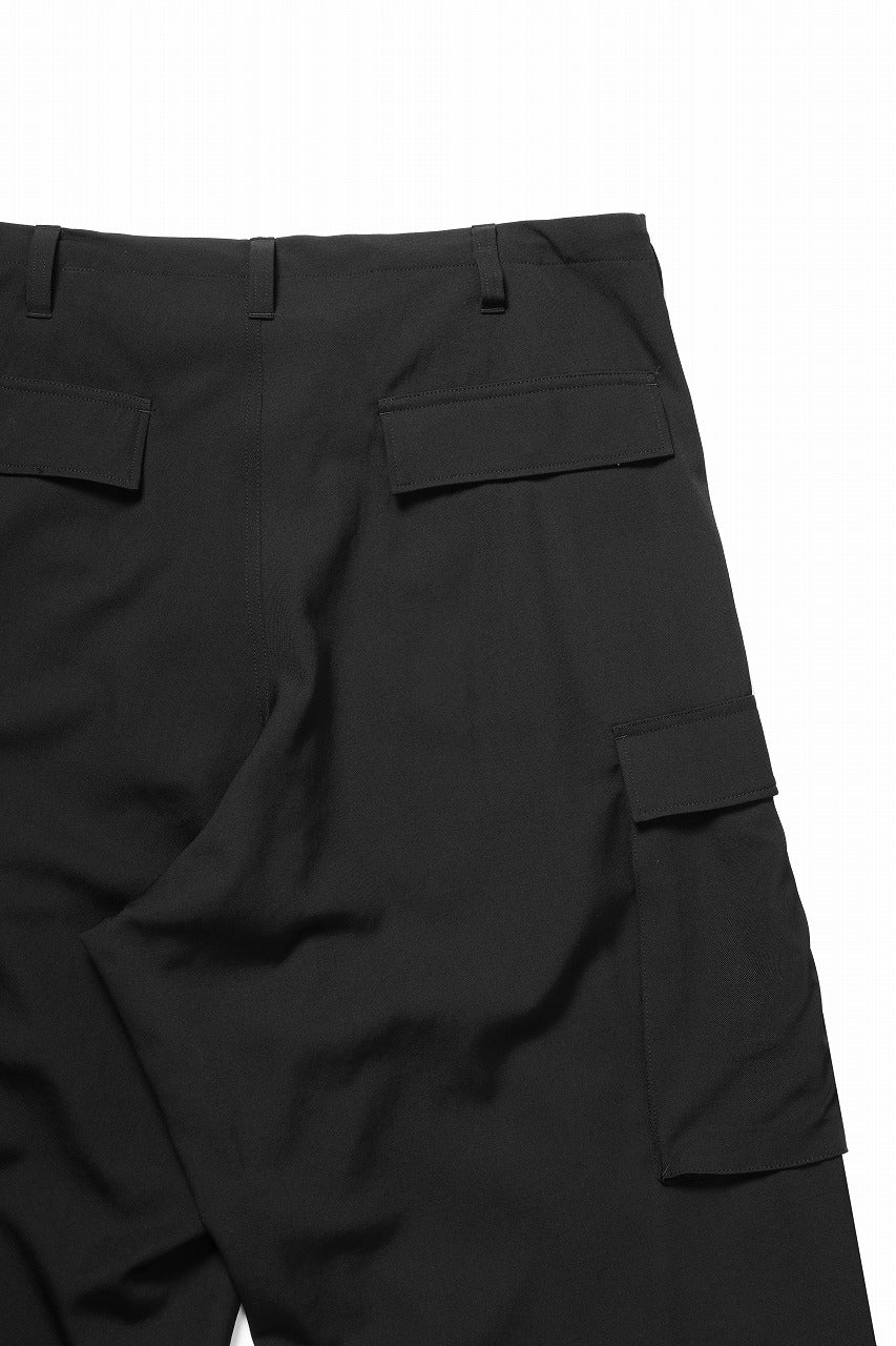 画像をギャラリービューアに読み込む, Y&#39;s for men SIDE TRIPLE STITCH CARGO PANTS / WRINKLED WOOL GABARDINE (BLACK)