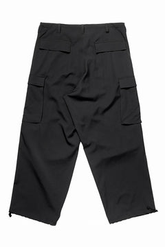 画像をギャラリービューアに読み込む, Y&#39;s for men SIDE TRIPLE STITCH CARGO PANTS / WRINKLED WOOL GABARDINE (BLACK)