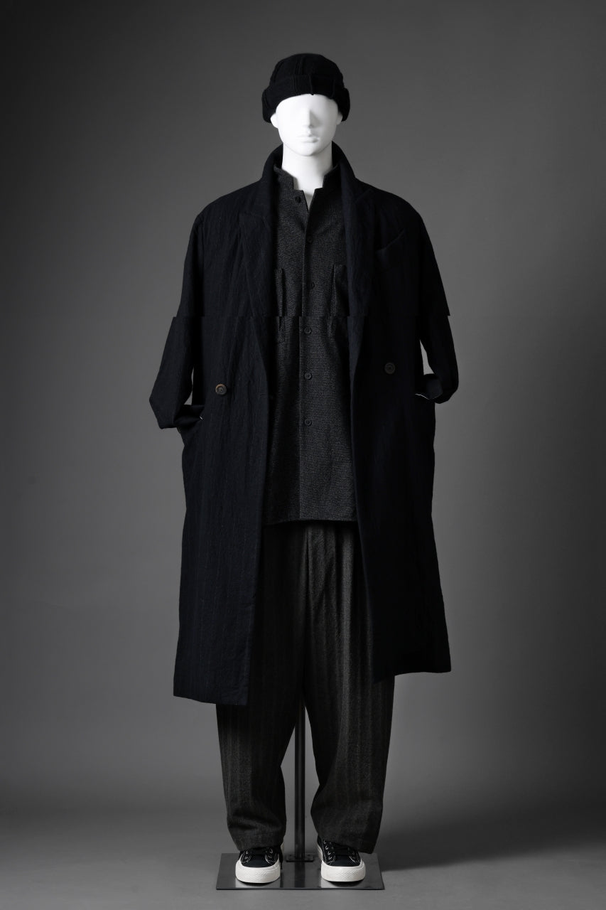 forme d'expression Double Breasted Long Coat (Black)