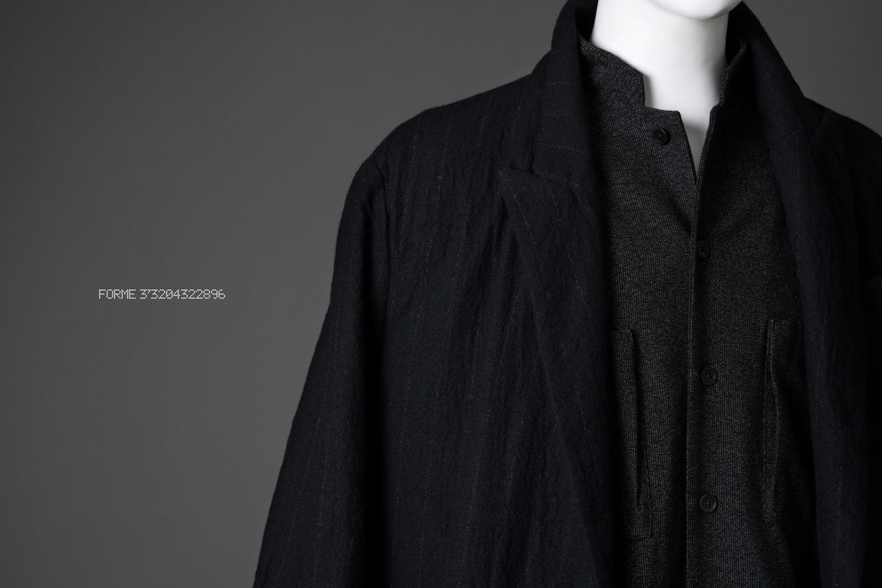 forme d'expression Double Breasted Long Coat (Black)