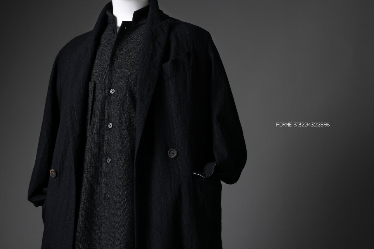 forme d'expression Double Breasted Long Coat (Black)