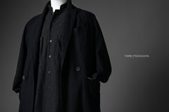 Load image into Gallery viewer, forme d&#39;expression Double Breasted Long Coat (Black)