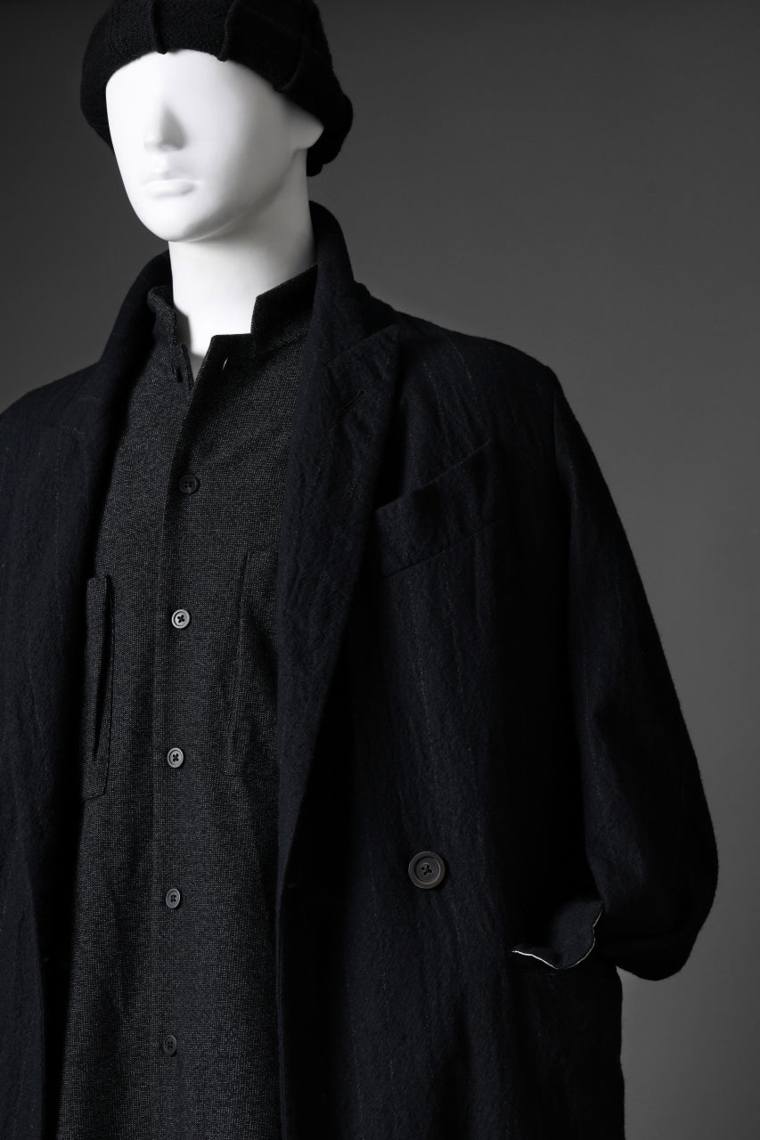 forme d'expression Double Breasted Long Coat (Black)