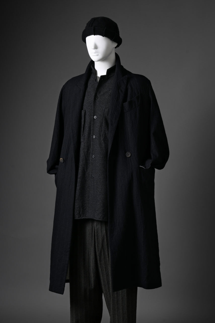 forme d'expression Double Breasted Long Coat (Black)