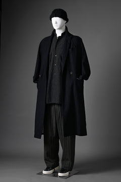 Load image into Gallery viewer, forme d&#39;expression Double Breasted Long Coat (Black)