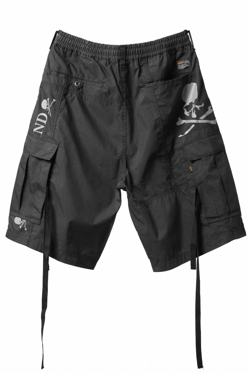Load image into Gallery viewer, mastermind WORLD x ALPHA INDUSTRIES CARGO SHORTS (BLACK)