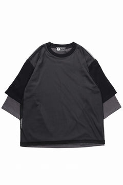 Load image into Gallery viewer, OBLADI TWO LAYER IN OVER SIZE HALF SLEEVE T SHIRT (GRAY)