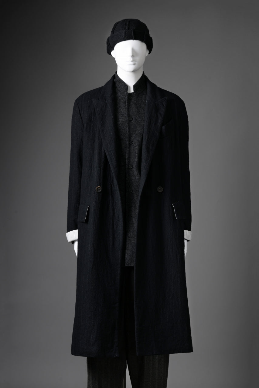 forme d'expression Double Breasted Long Coat (Black)