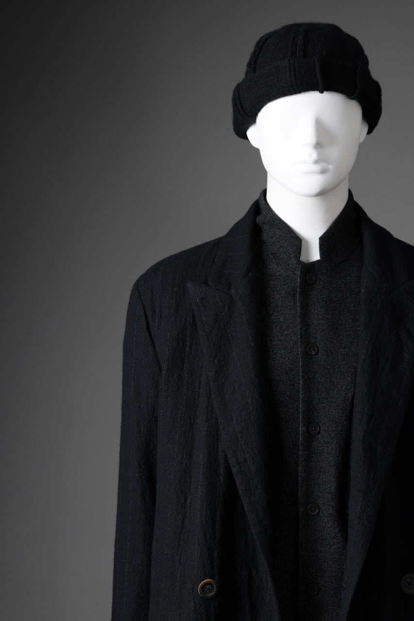 forme d'expression Double Breasted Long Coat (Black)