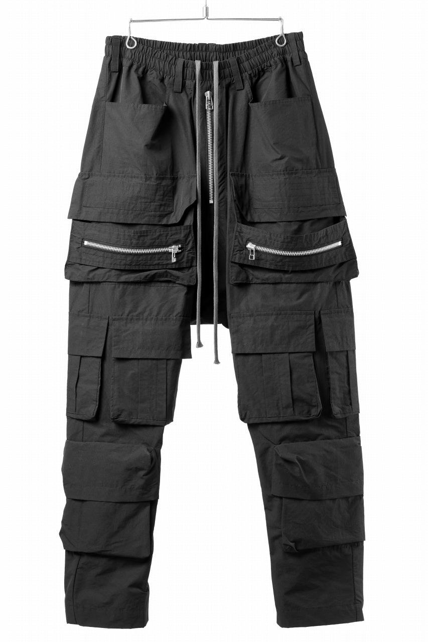 A.F ARTEFACT CARGO SAROUEL EASY PANTS / SMOOTH NYLON (BLACK)