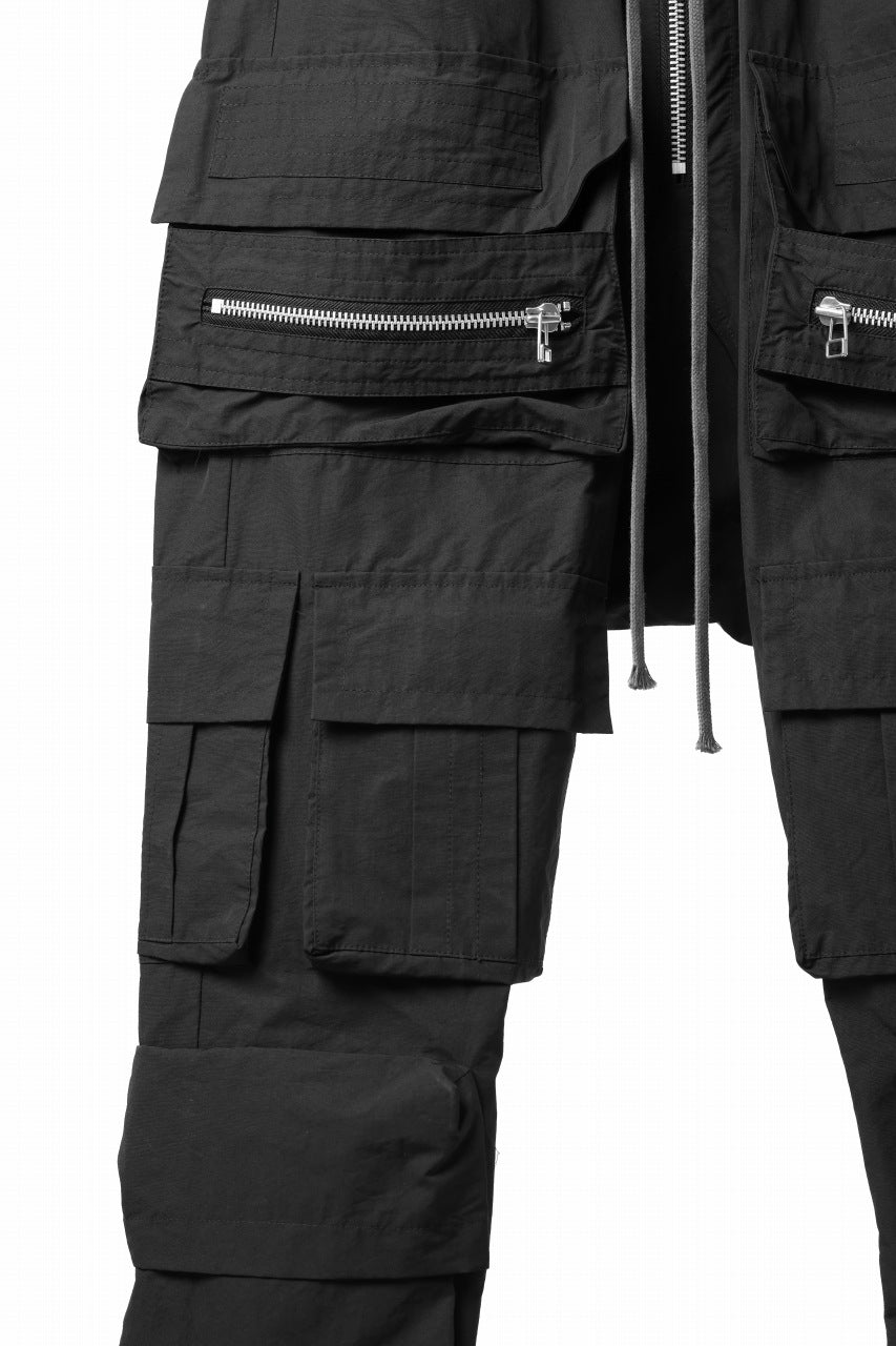 A.F ARTEFACT CARGO SAROUEL EASY PANTS / SMOOTH NYLON (BLACK)