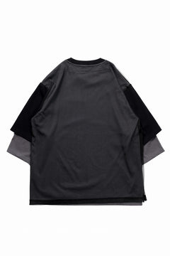Load image into Gallery viewer, OBLADI TWO LAYER IN OVER SIZE HALF SLEEVE T SHIRT (GRAY)