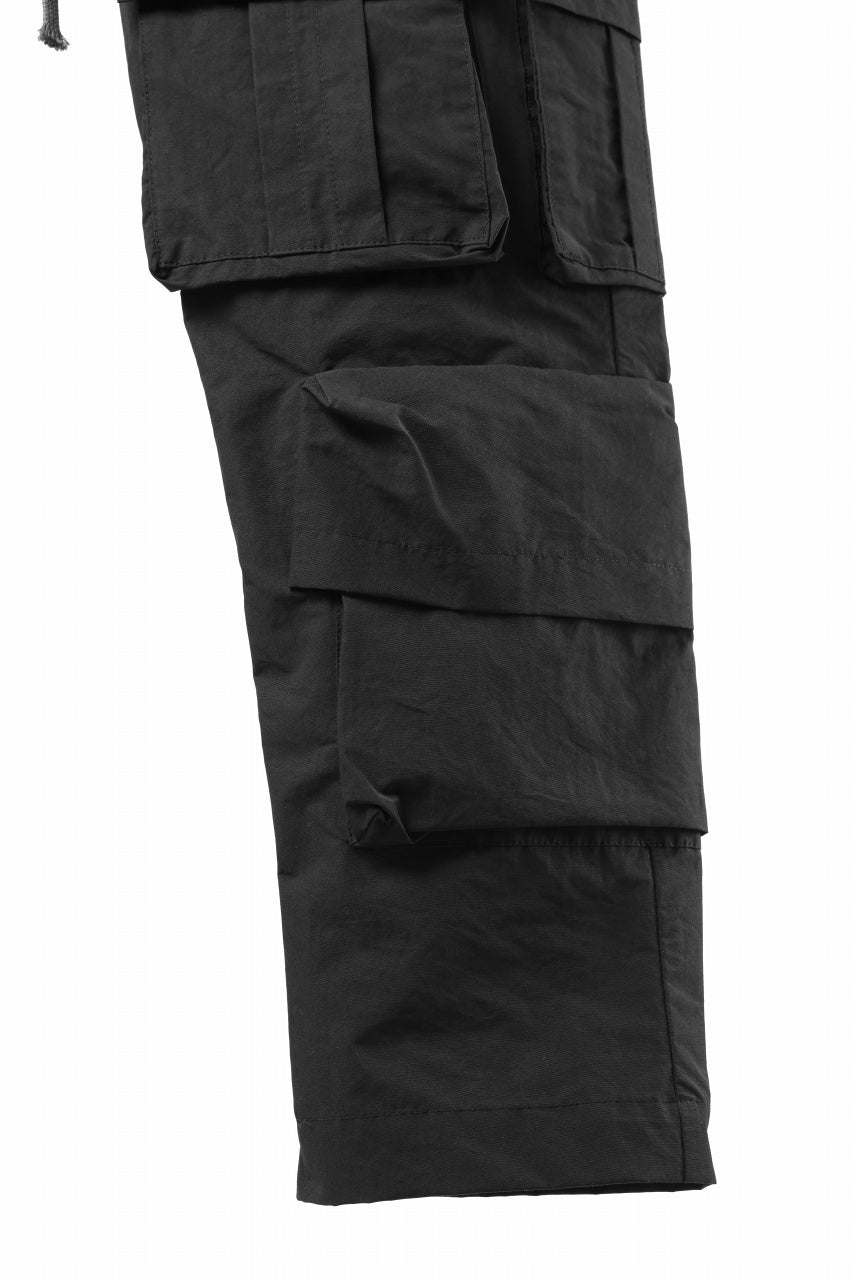 A.F ARTEFACT CARGO SAROUEL EASY PANTS / SMOOTH NYLON (BLACK)