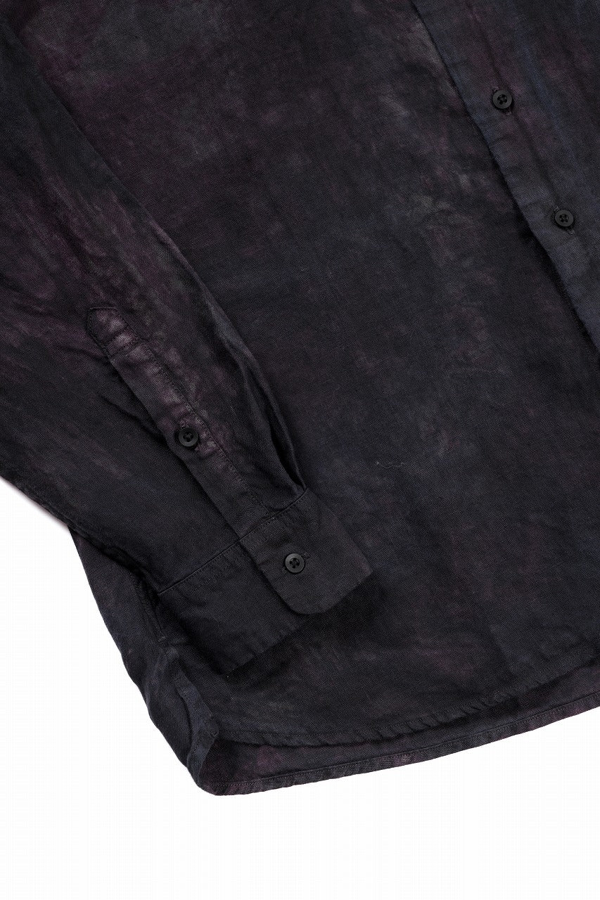 COLINA THE SHIRTS / NATURAL DYED LINEN POPLIN (暗黒染)