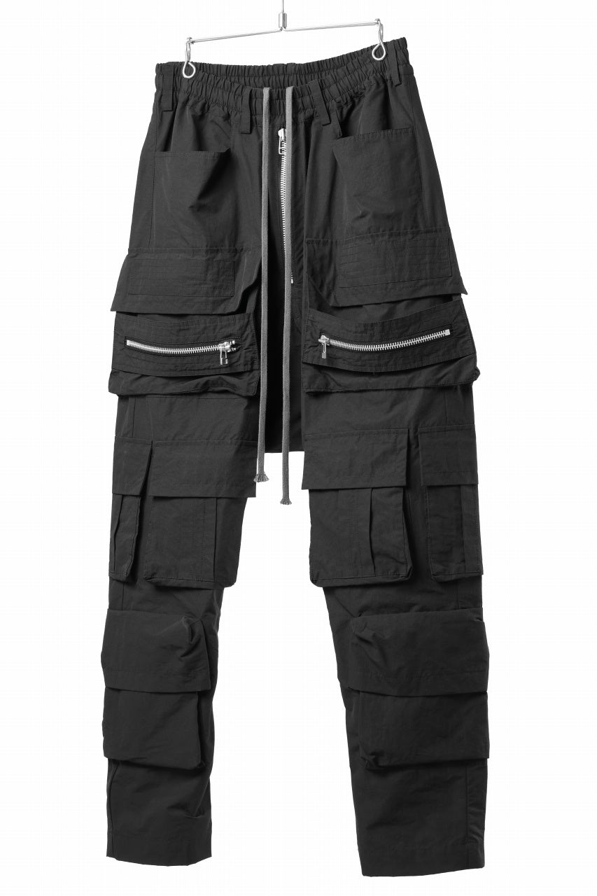 A.F ARTEFACT CARGO SAROUEL EASY PANTS / SMOOTH NYLON (BLACK)