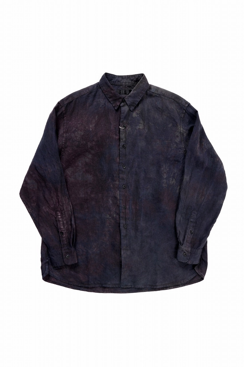 COLINA THE SHIRTS / NATURAL DYED LINEN POPLIN (暗黒染)
