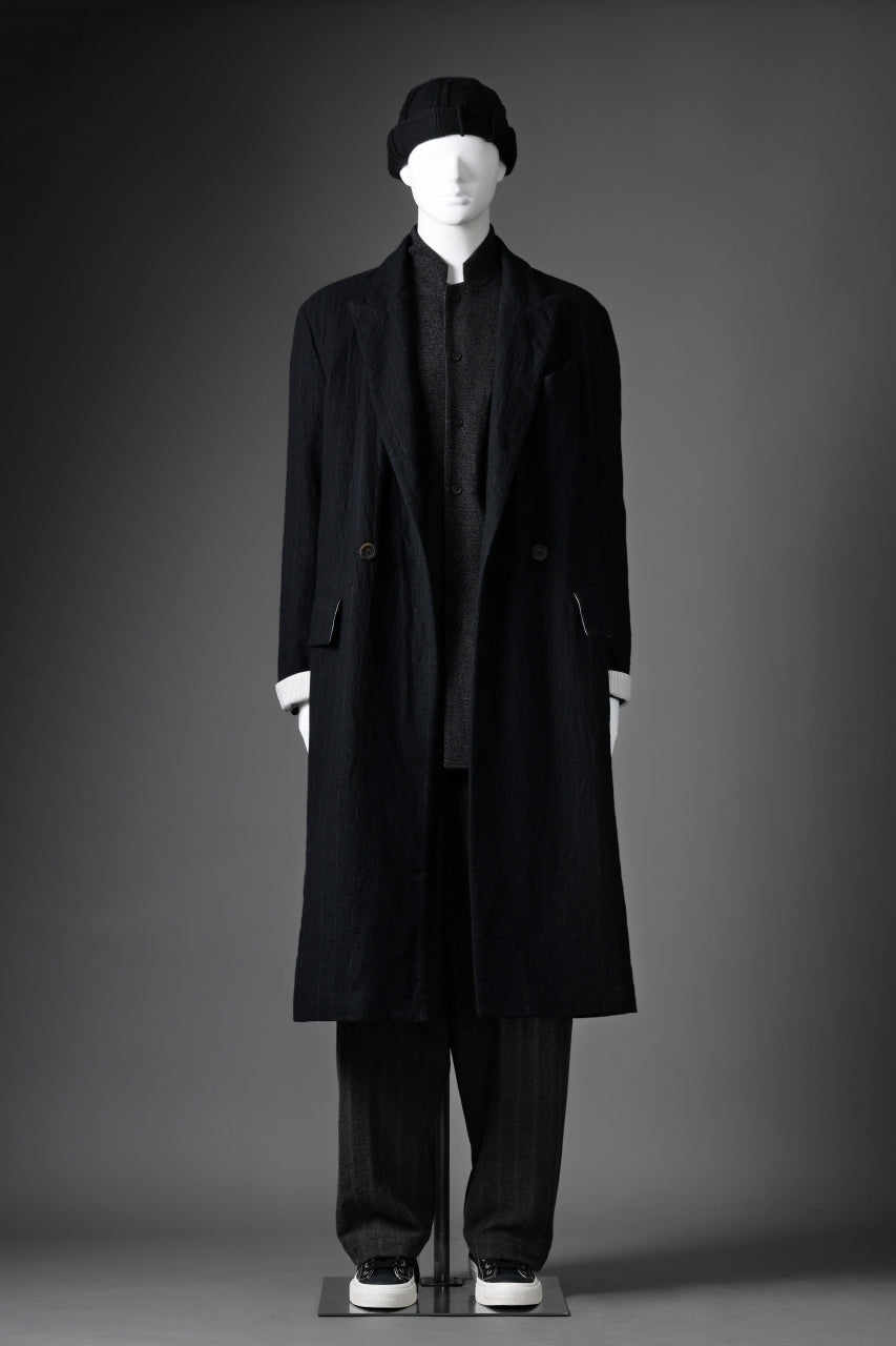 Load image into Gallery viewer, forme d&#39;expression Double Breasted Long Coat (Black)