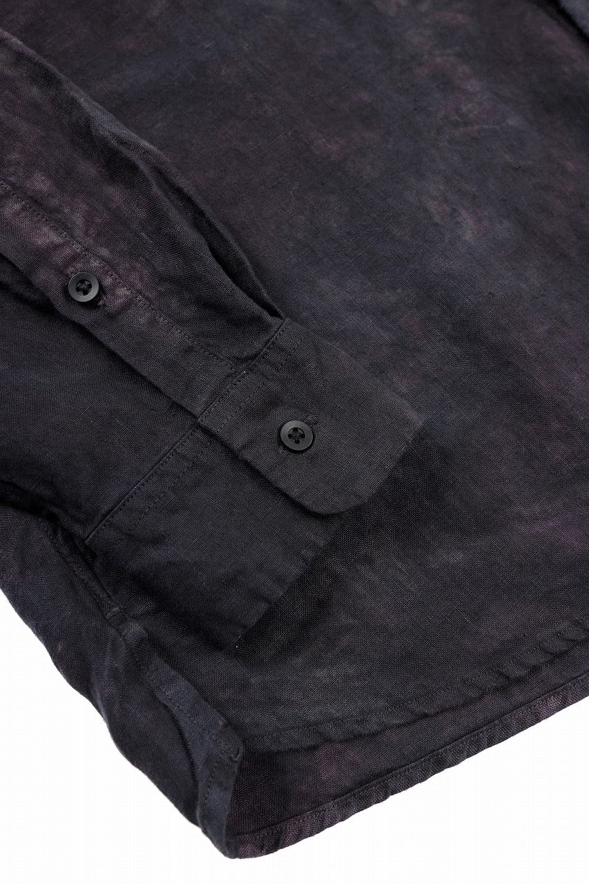 COLINA THE SHIRTS / NATURAL DYED LINEN POPLIN (暗黒染)