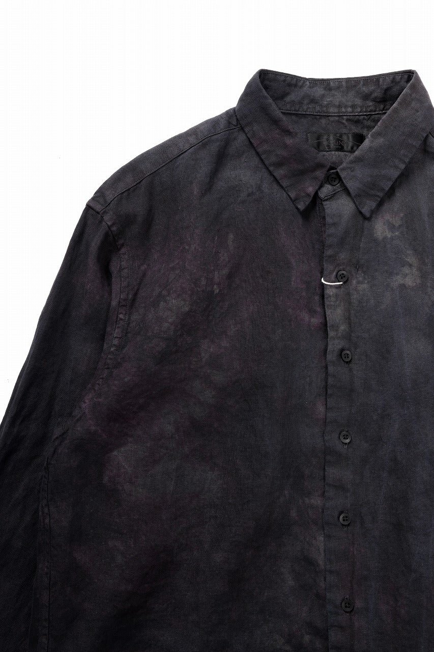 COLINA THE SHIRTS / NATURAL DYED LINEN POPLIN (暗黒染)