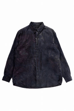 COLINA THE SHIRTS / NATURAL DYED LINEN POPLIN (暗黒染)