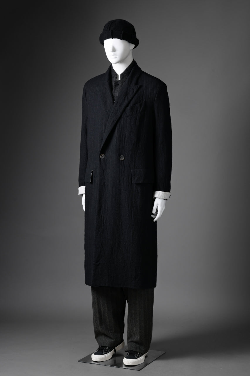 forme d'expression Double Breasted Long Coat (Black)