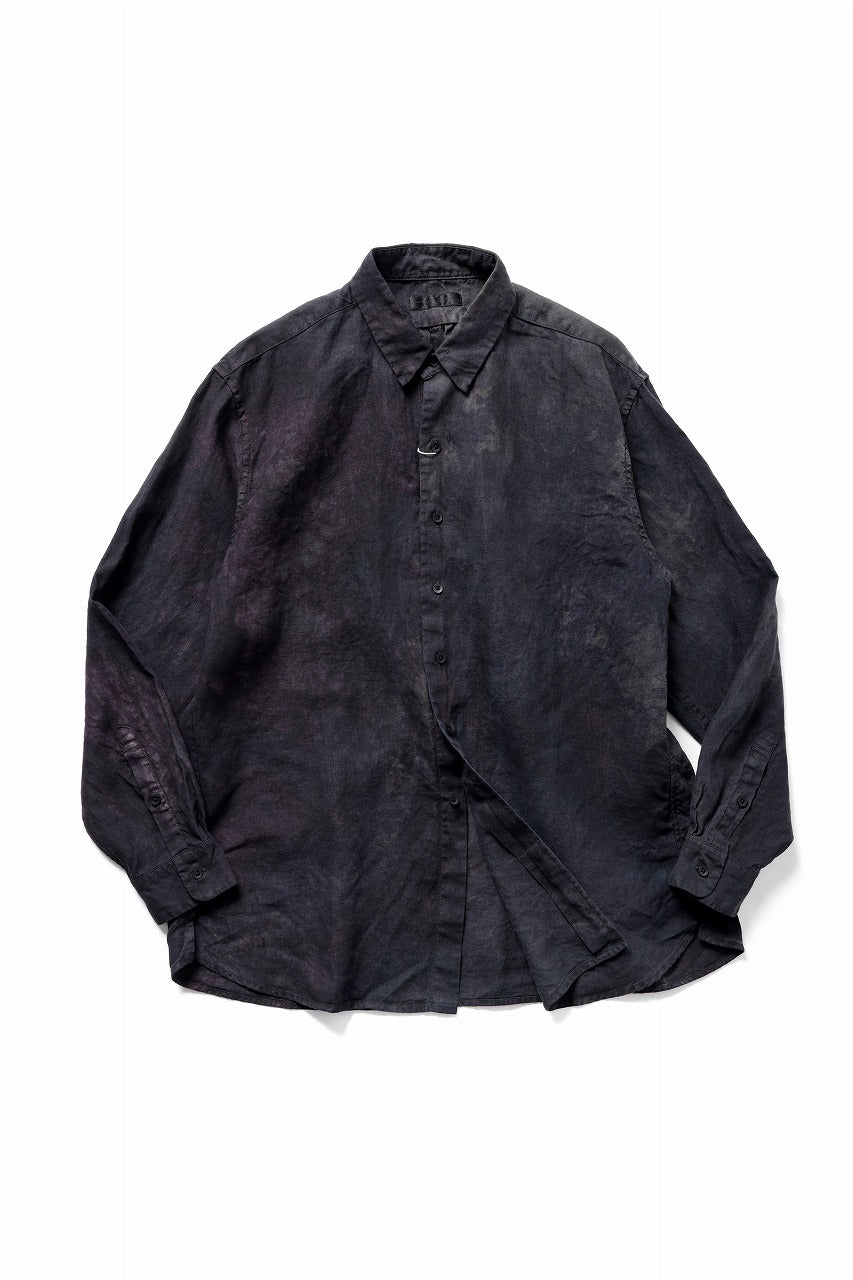 Load image into Gallery viewer, COLINA THE SHIRTS / NATURAL DYED LINEN POPLIN (暗黒染)