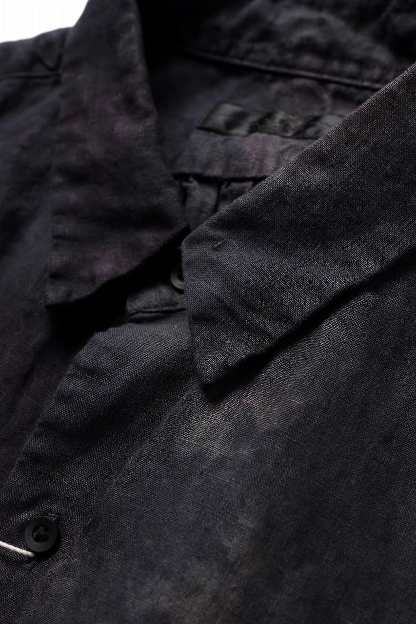 COLINA THE SHIRTS / NATURAL DYED LINEN POPLIN (暗黒染)