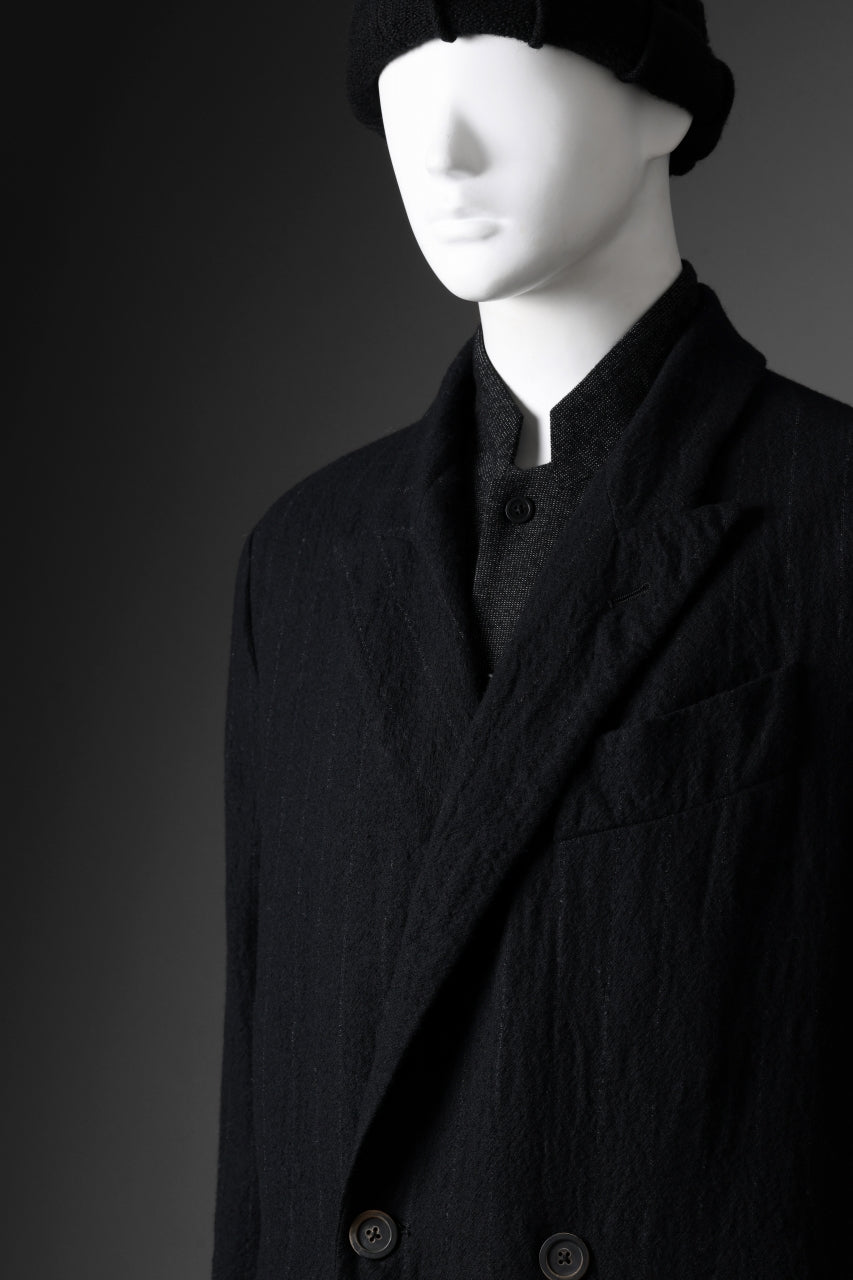 forme d'expression Double Breasted Long Coat (Black)