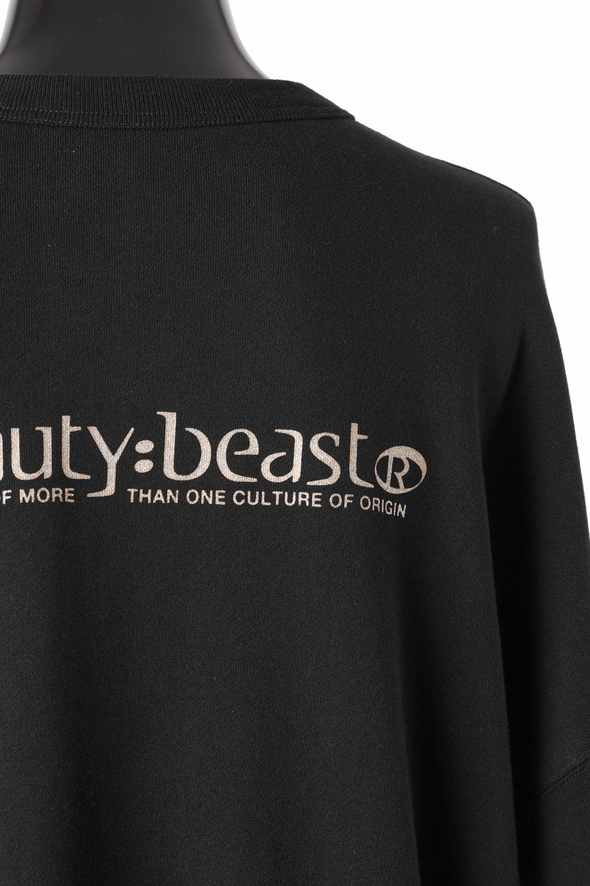画像をギャラリービューアに読み込む, beauty : beast MONTAGE CREWNECK SWEAT SHIRT (BLACK)