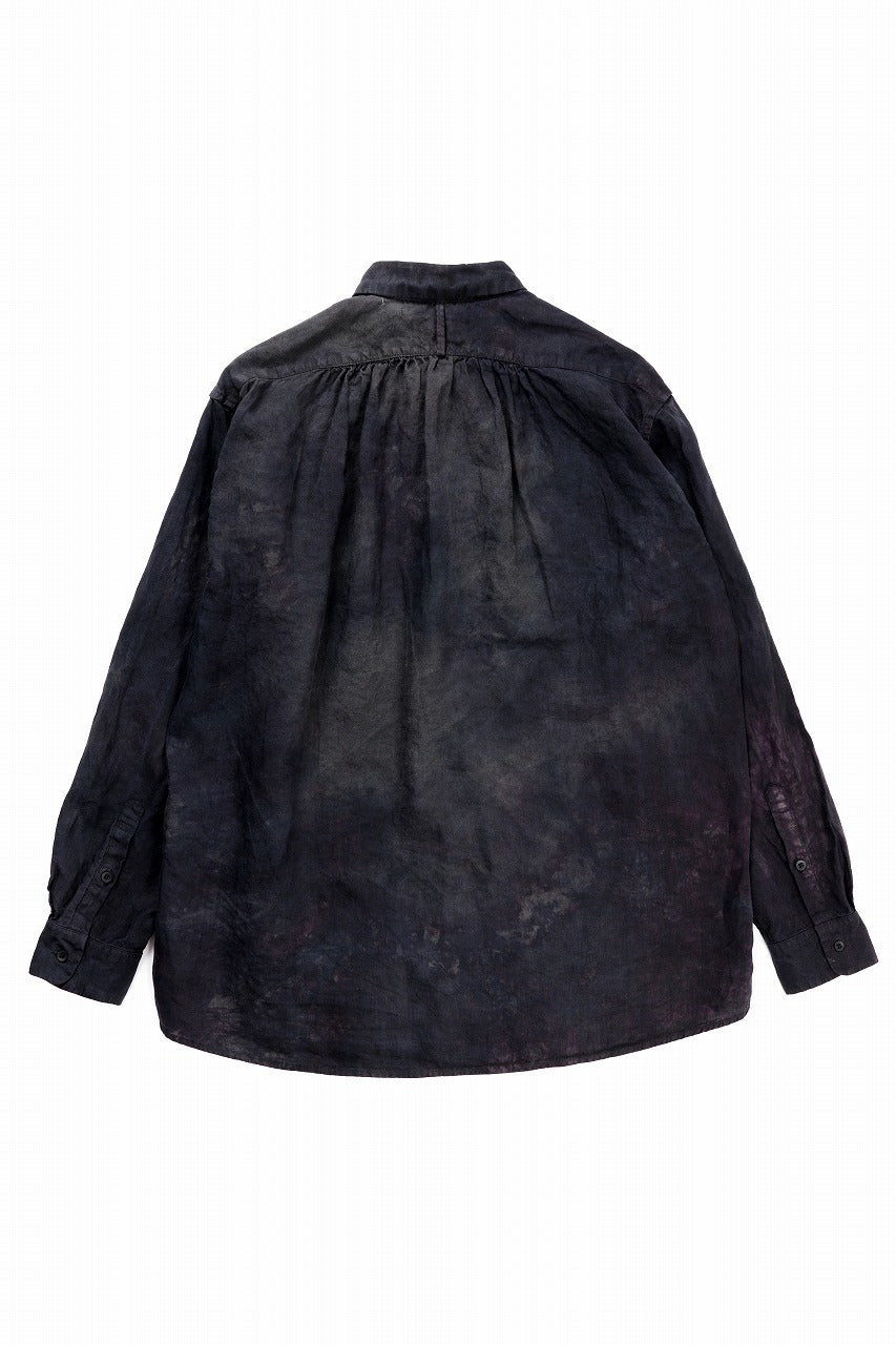 COLINA THE SHIRTS / NATURAL DYED LINEN POPLIN (暗黒染)