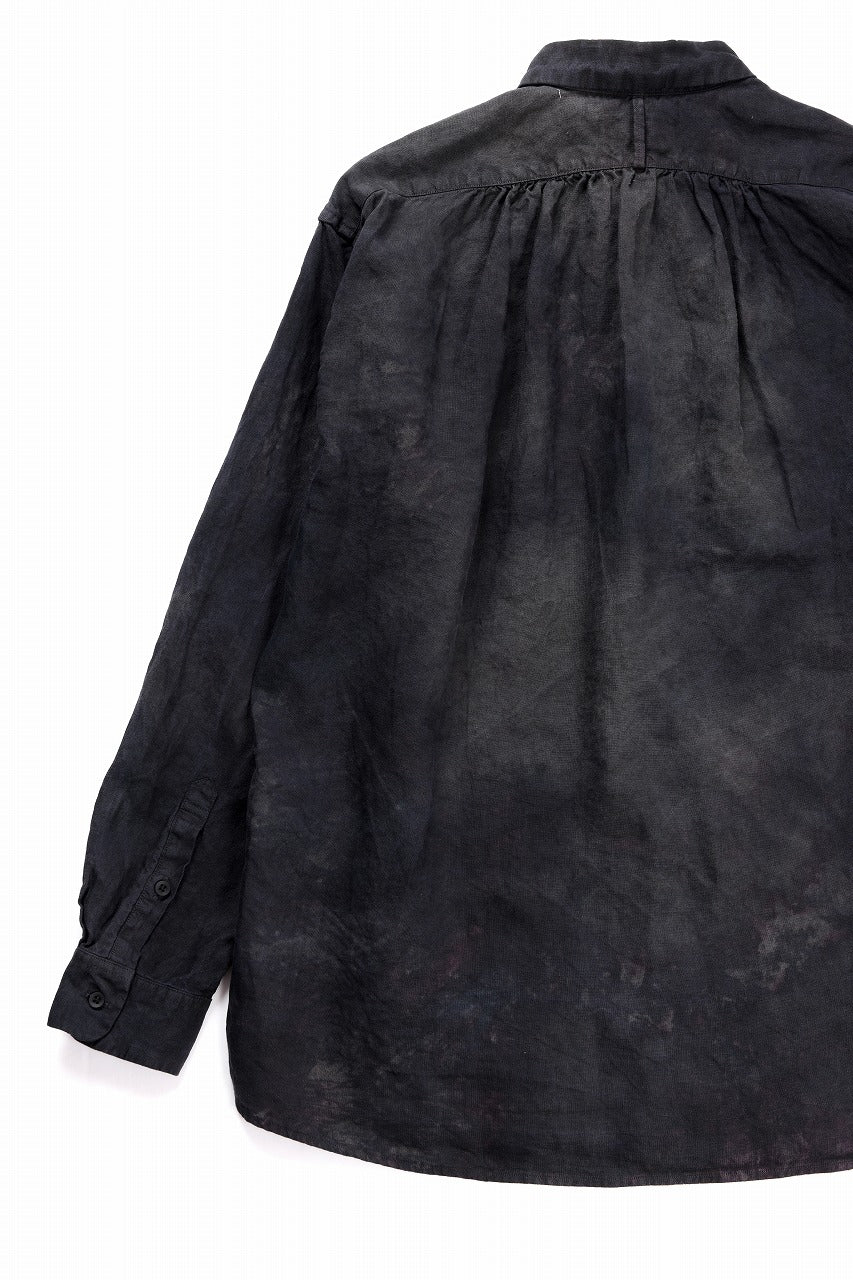 Load image into Gallery viewer, COLINA THE SHIRTS / NATURAL DYED LINEN POPLIN (暗黒染)